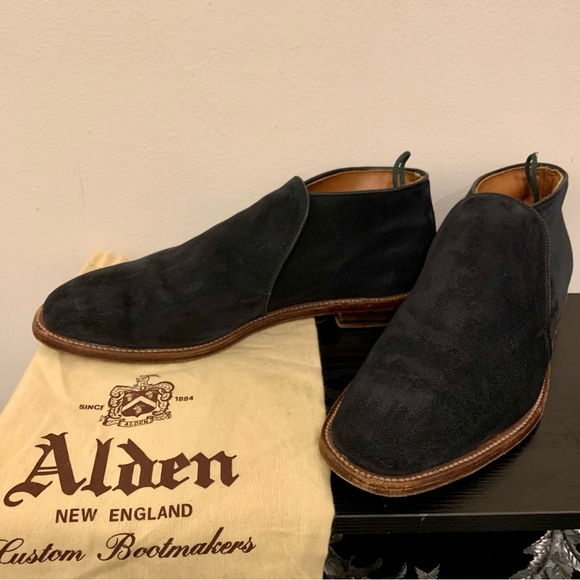 Alden Navy Suede Slip-On Chukka - Picture 6 of 13
